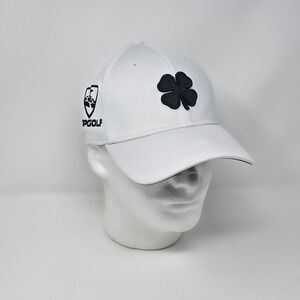 Black Clover Top Golf Logo Hat Cap Size S/M Flex Stretch Fitted White/ Black‎